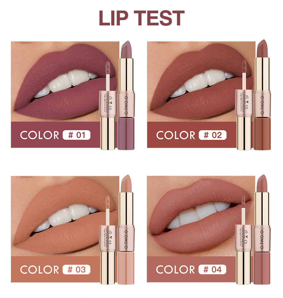 O.TWO.O 2 in 1 Matte Liquid Lipstick High Pigmented