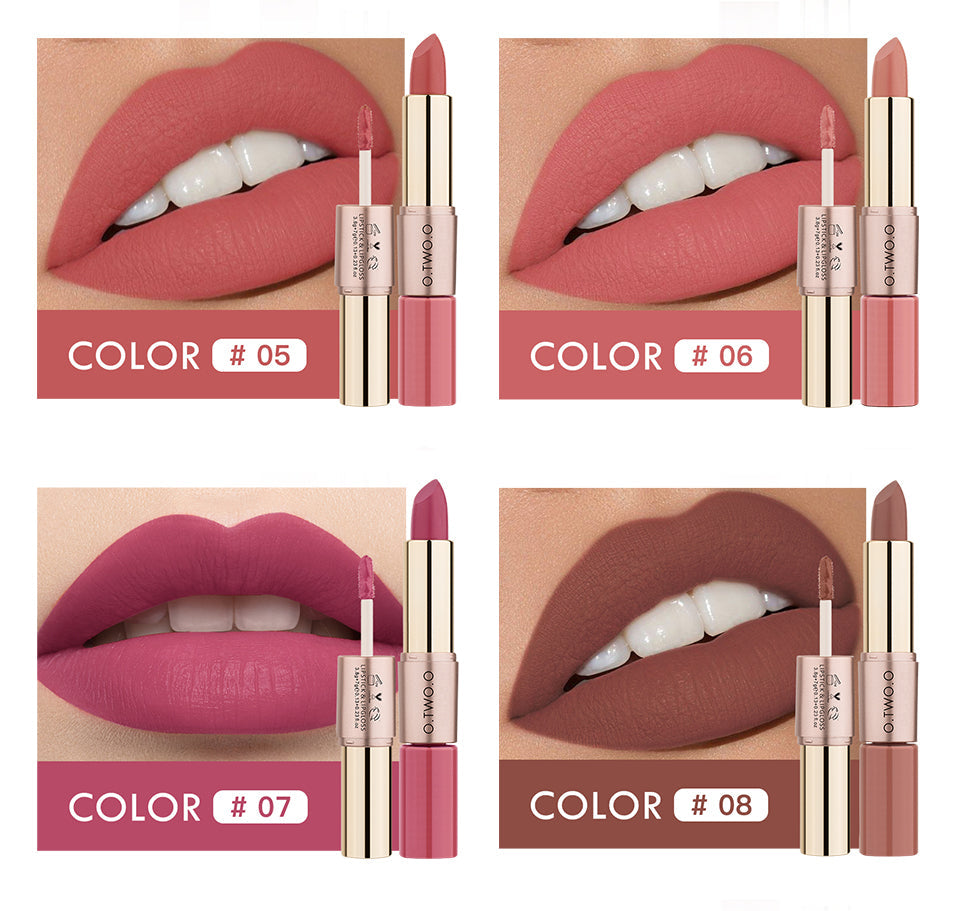 O.TWO.O 2 in 1 Matte Liquid Lipstick High Pigmented