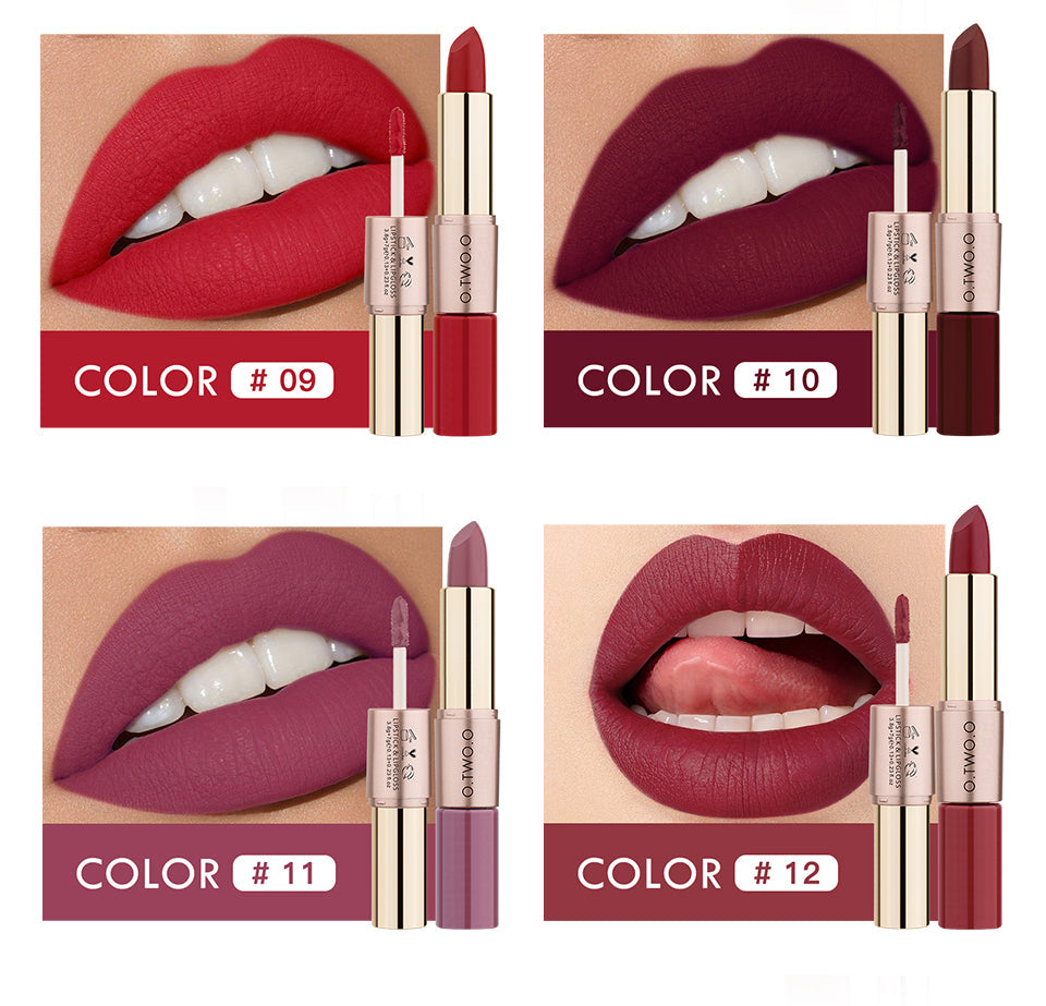 O.TWO.O 2 in 1 Matte Liquid Lipstick High Pigmented
