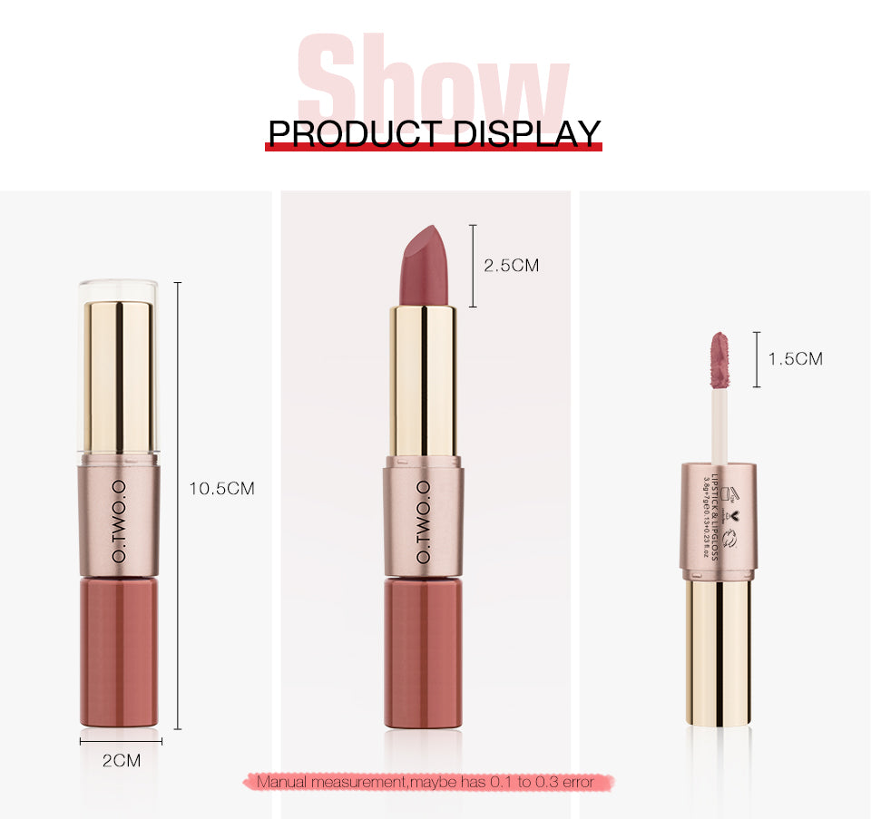 O.TWO.O 2 in 1 Matte Liquid Lipstick High Pigmented