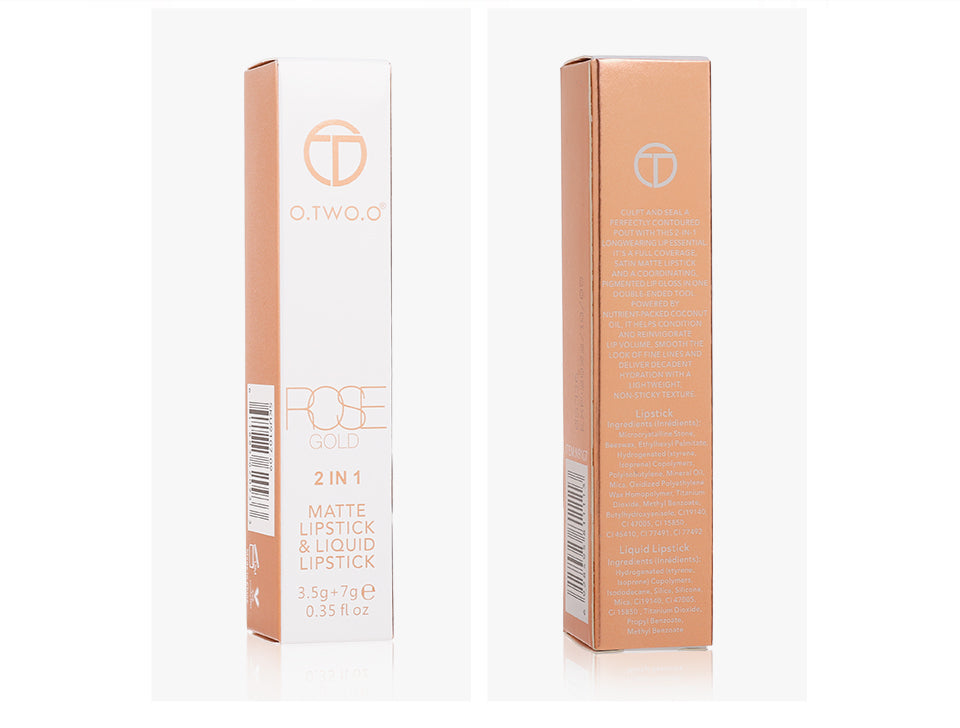O.TWO.O 2 in 1 Matte Liquid Lipstick High Pigmented
