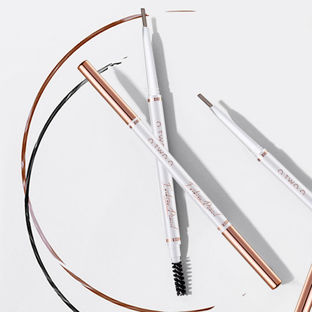 O.TWO.O Double Head Triangle 1.5mm Fine Refill Long Lasting Waterproof Eyeborw Pencil with Brush