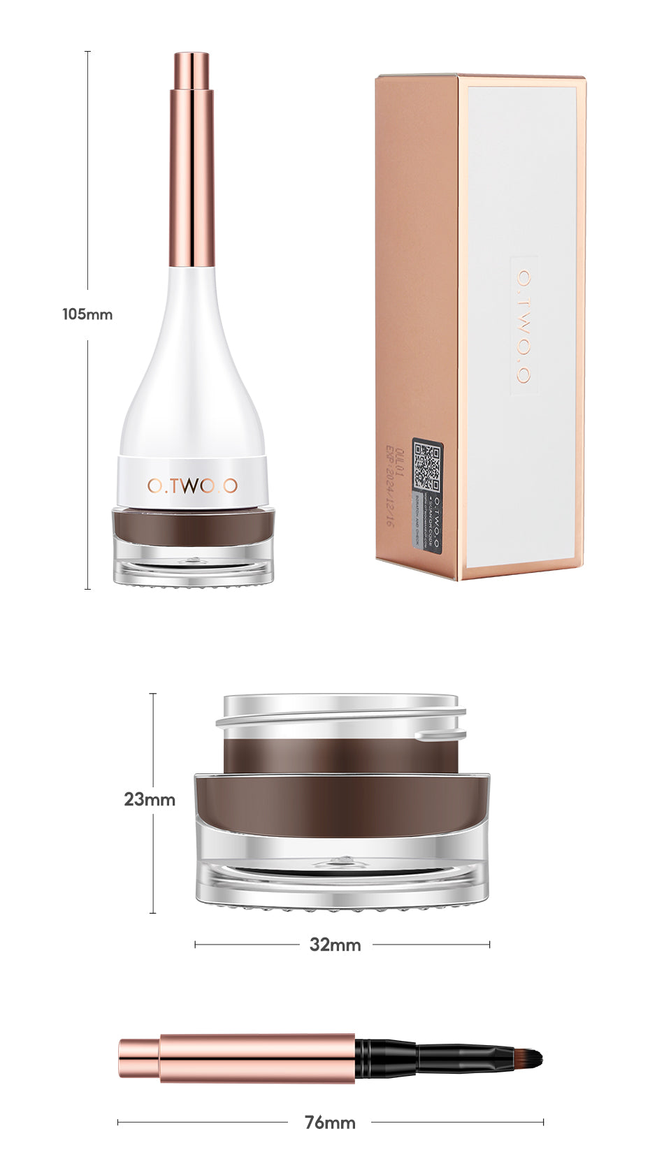 O.TWO.O New Arrival Natural Shaping Dyeing Eyebrow Cream