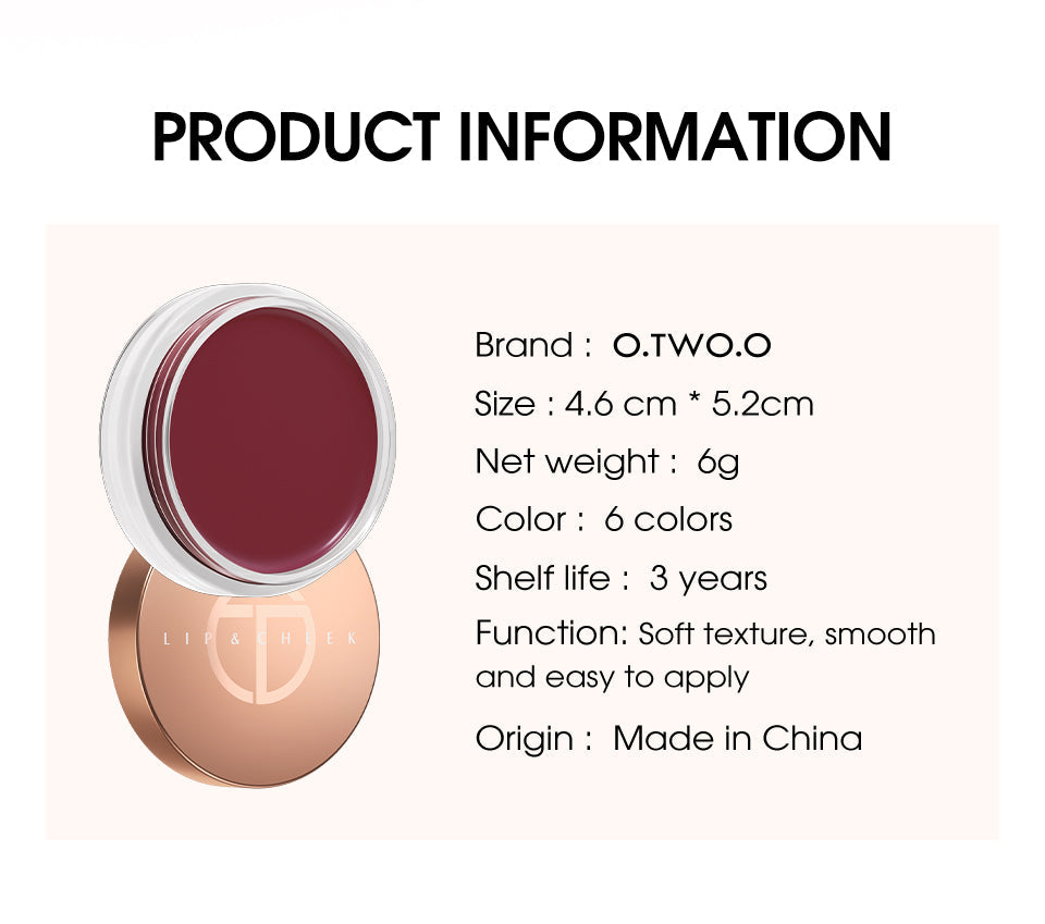 O.TWO.O New Arrival 2 in 1 Lip and Cheek Hydrating Gloss