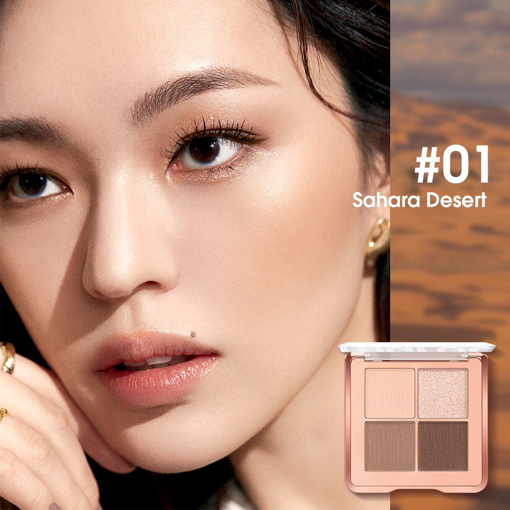 O.TWO.O 4 Colors Matt and Shining Powder Eye Shadow Pallete