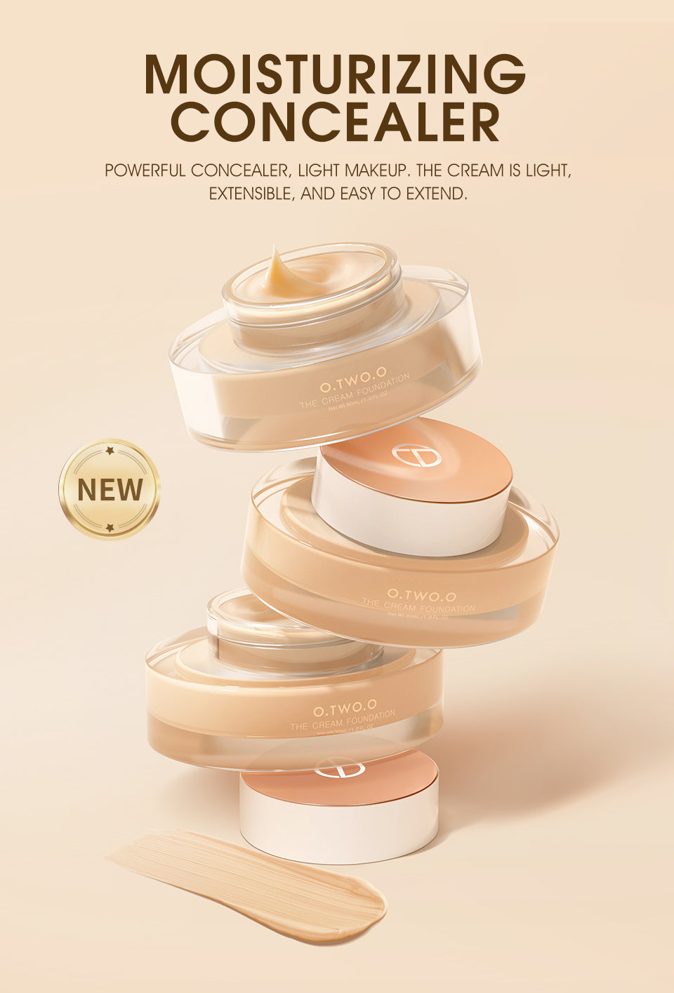 O.TWO.O New Arrival Cream Foundation with Skin Care founction