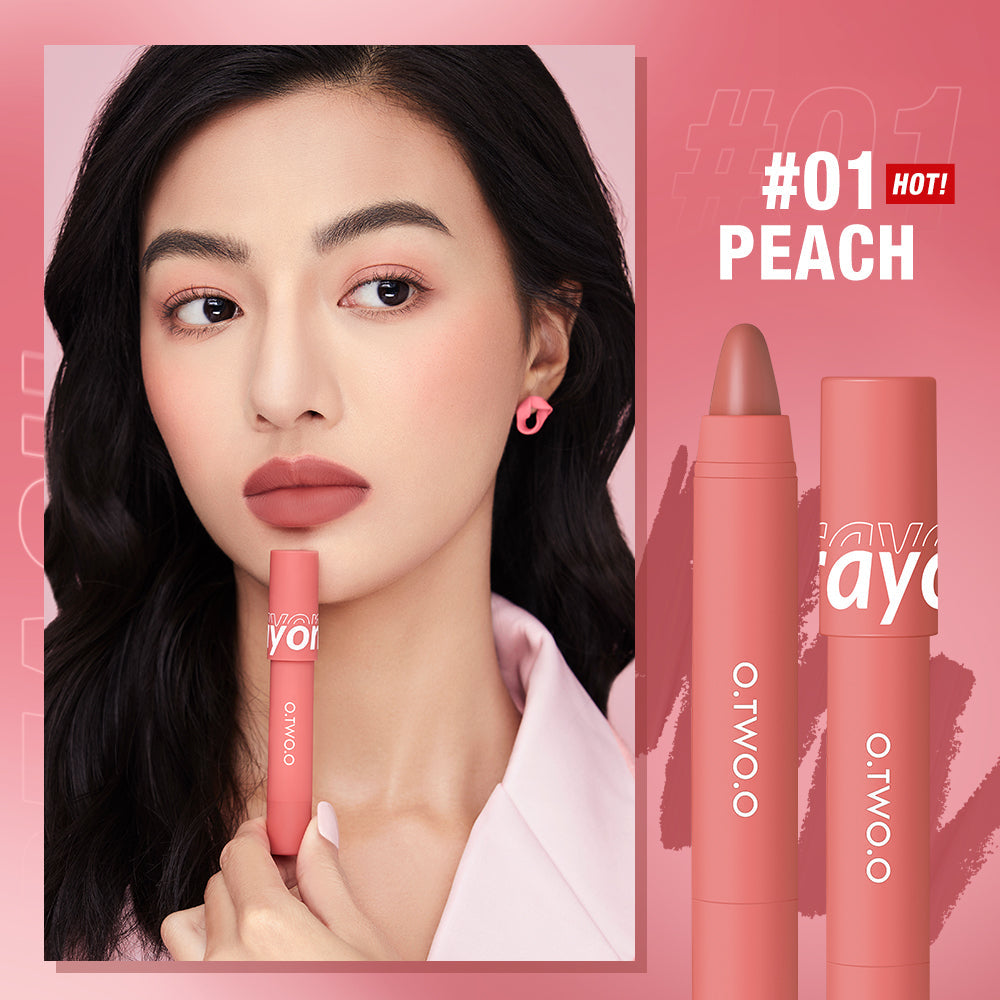 O.TWO.O New Arrival 6 Color Lipstick Pen Matt Finish  Lip Liner Pencil