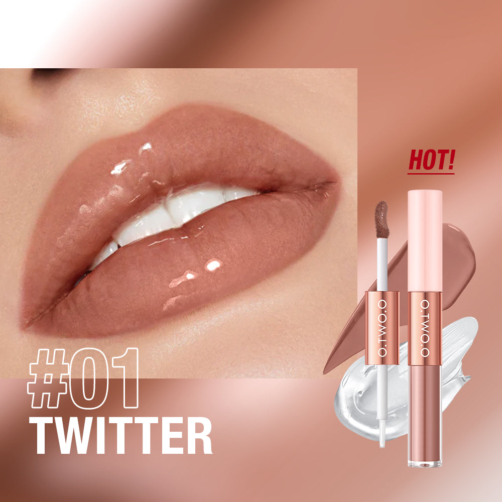 2 IN 1 Matte Long Wear Lip Gloss Clear Moisturizing Lip Oil Wholesale Supplier