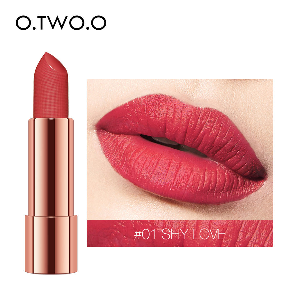 O.TWO.O Rouge Lipstick 12 Colors Semi-matte Moisturize Matte Waterproof Whit tube Lipstick