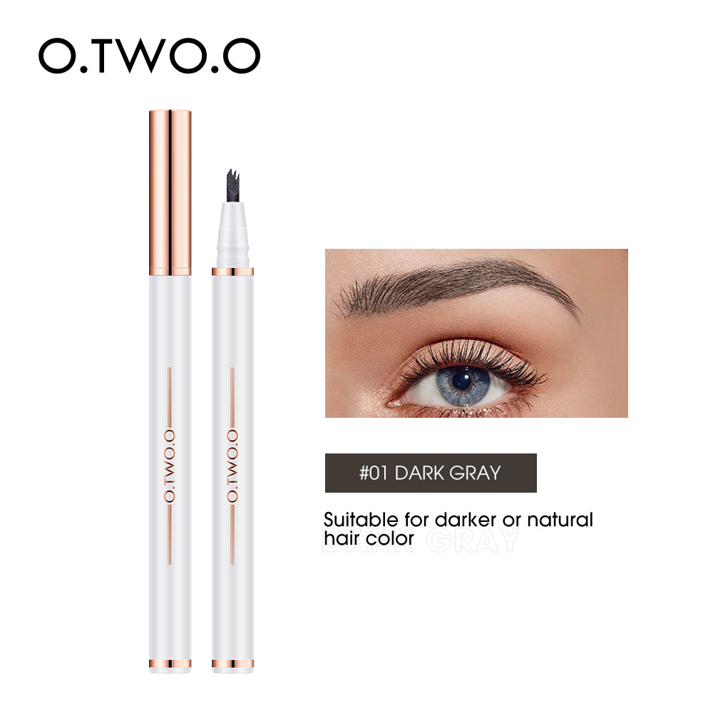 O.TWO.O 3 Headed Waterproof Triple Brow Pencil 3 Colors Sweat Proof 3D Eyebrow Pencil