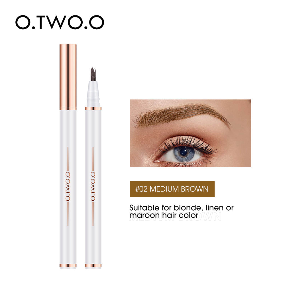 O.TWO.O 3 Headed Waterproof Triple Brow Pencil 3 Colors Sweat Proof 3D Eyebrow Pencil