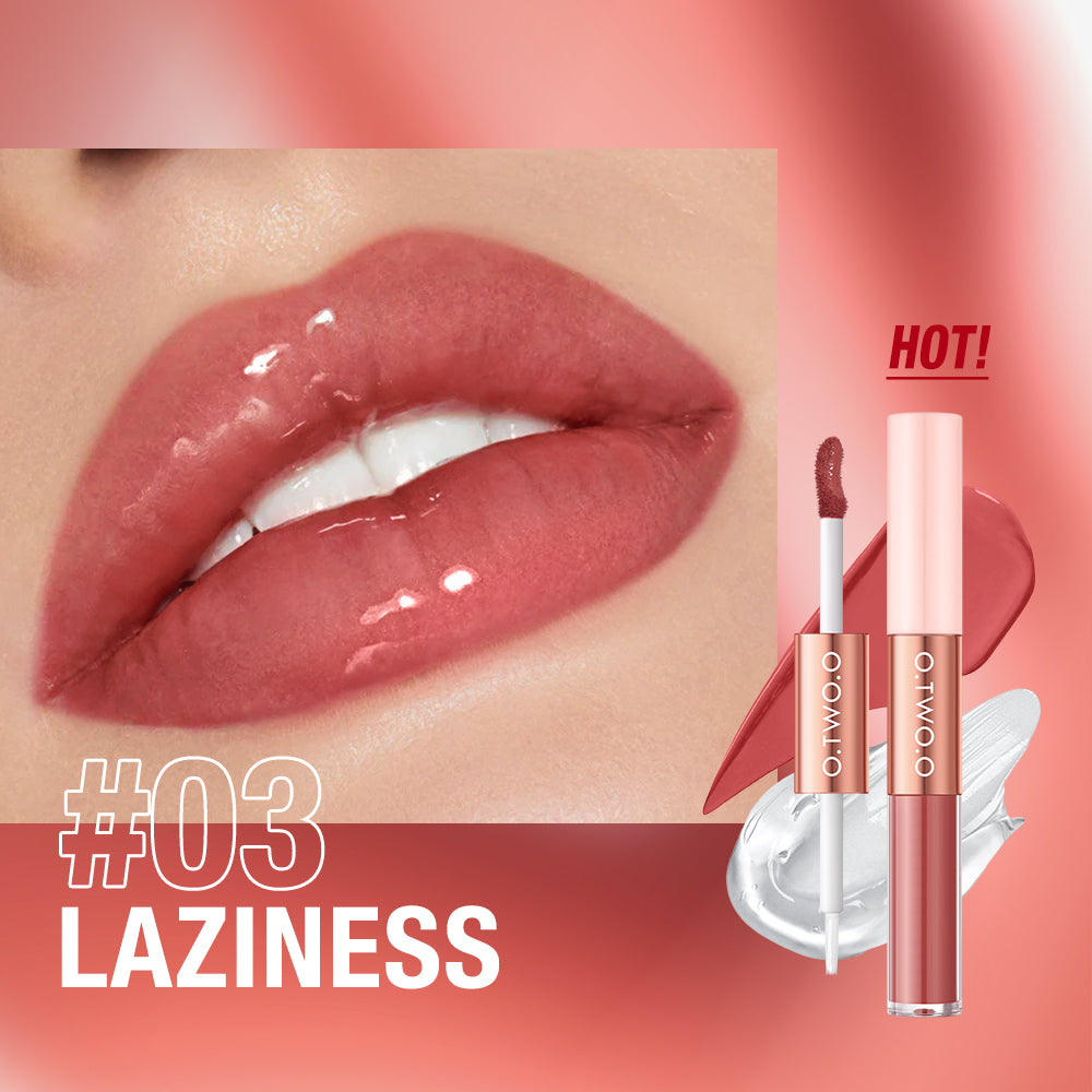 2 IN 1 Matte Long Wear Lip Gloss Clear Moisturizing Lip Oil Wholesale Supplier