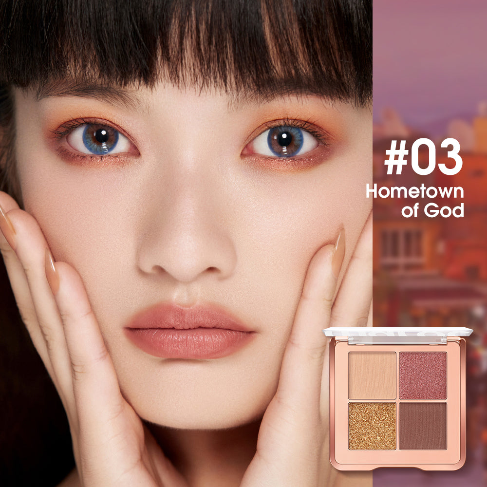 O.TWO.O 4 Colors Matt and Shining Powder Eye Shadow Pallete