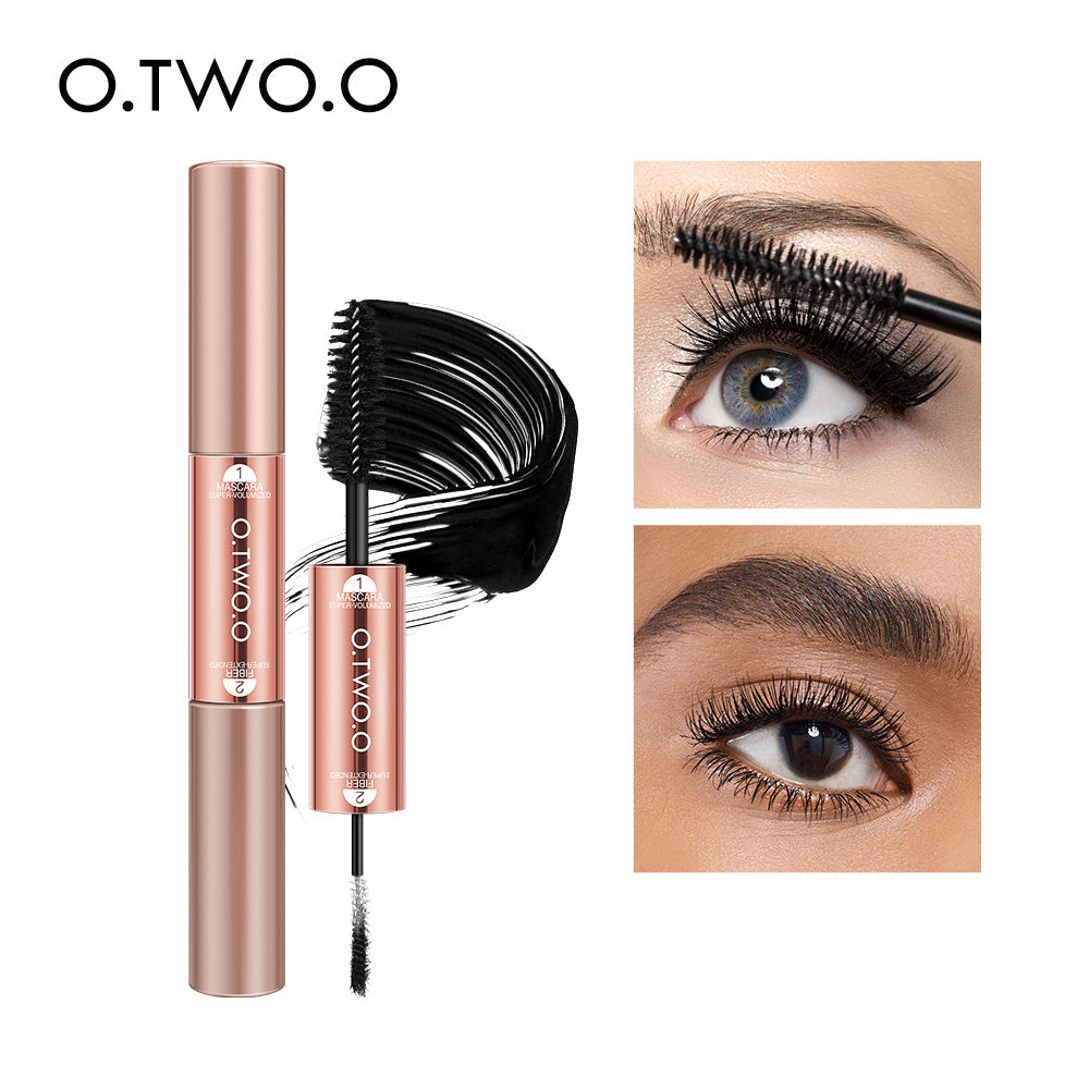 O.TWO.O Miracle Double Head 2 in 1 Mascara Waterproof Lengthening Eyelash Sweat Proof Easy Wearing Mascara
