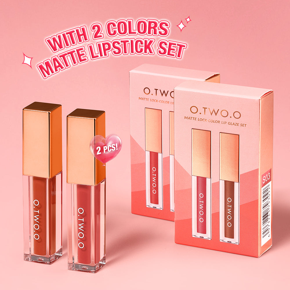 O.TWO.O Lip Makeup Set with 3 Differents Colors Matte and Long Lasting Lip Gloss Set