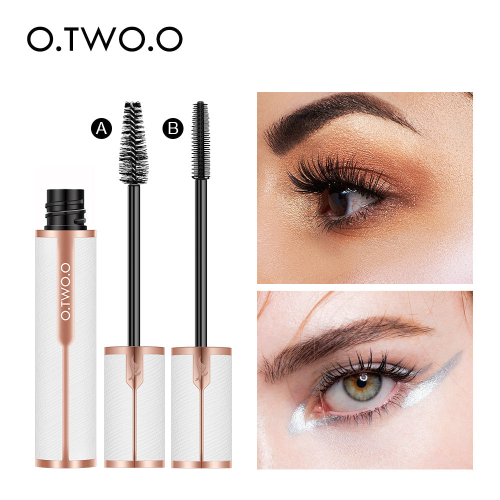 Waterproof 3D silk fiber mascara with white leather tube design