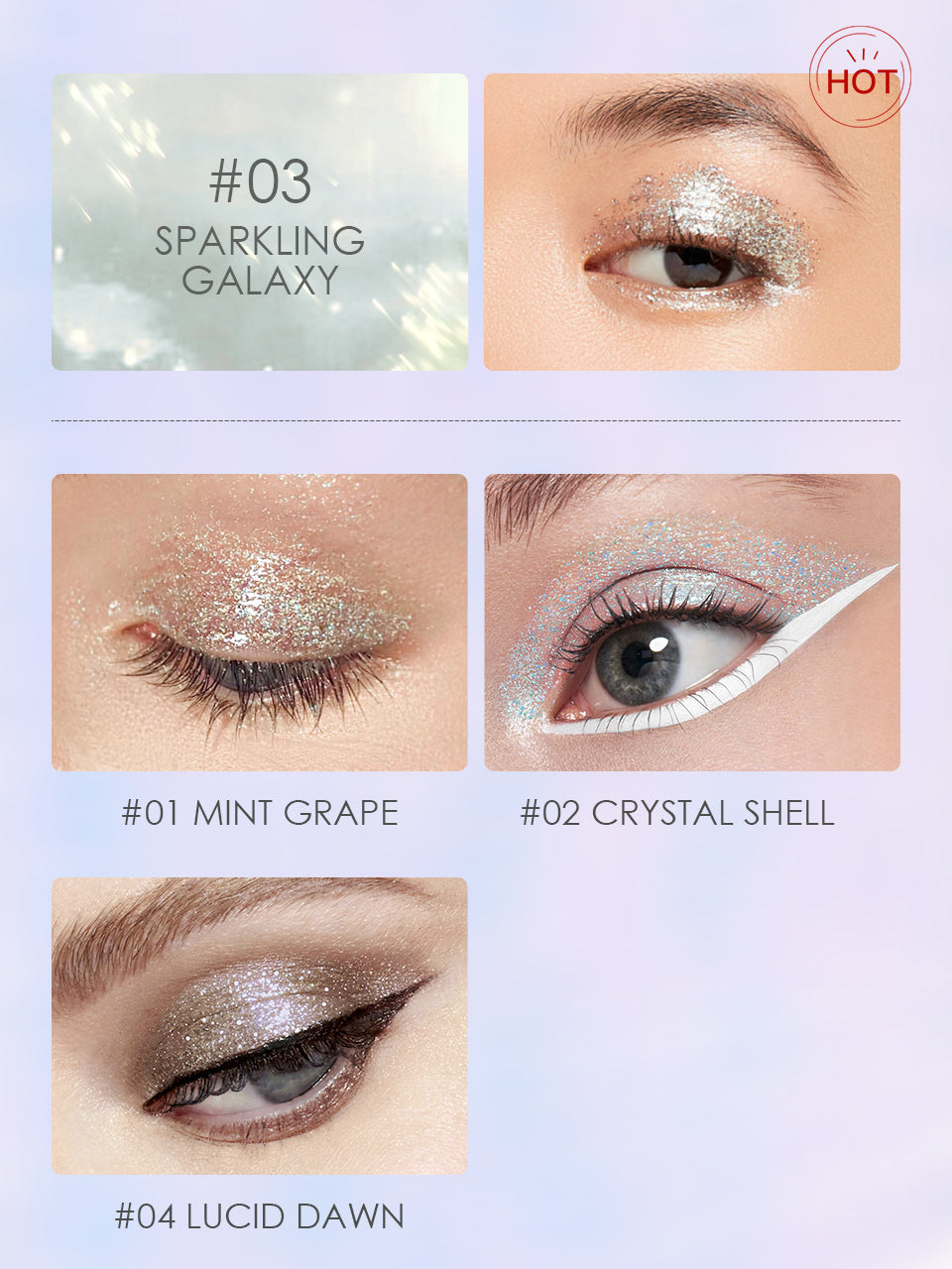 O.TWO.O New Arrival Hotest Liquid Eye Shadow with 8 Colors