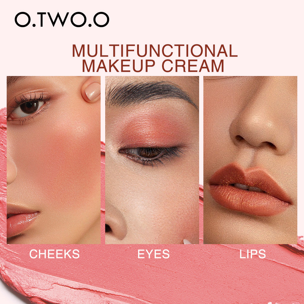 Multiple Uses Face Blusher High Pigment Makeup Cream for Cheek Lips Eyes