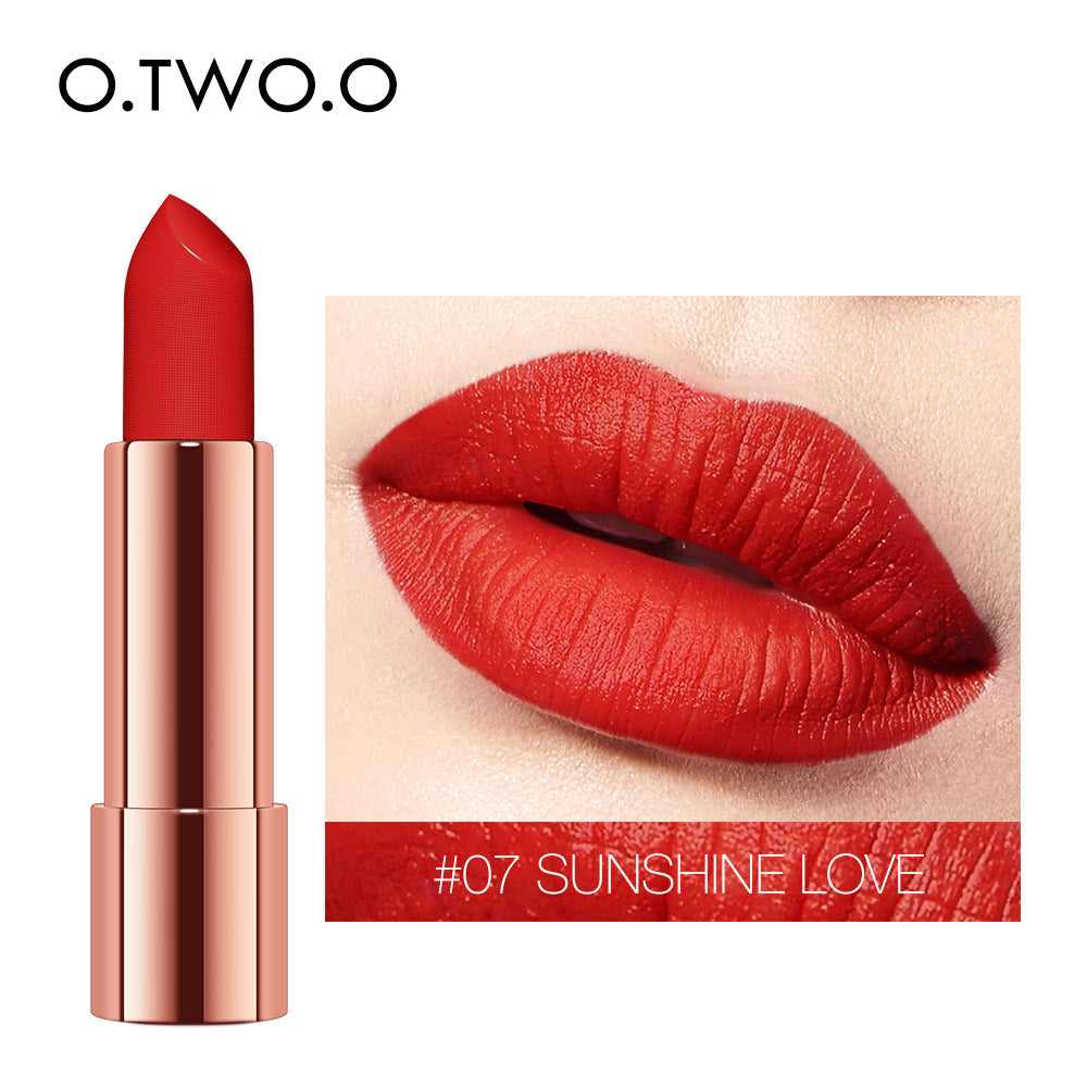 O.TWO.O Rouge Lipstick 12 Colors Semi-matte Moisturize Matte Waterproof Whit tube Lipstick