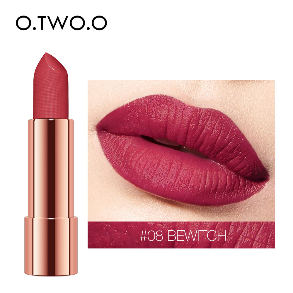 O.TWO.O Rouge Lipstick 12 Colors Semi-matte Moisturize Matte Waterproof Whit tube Lipstick