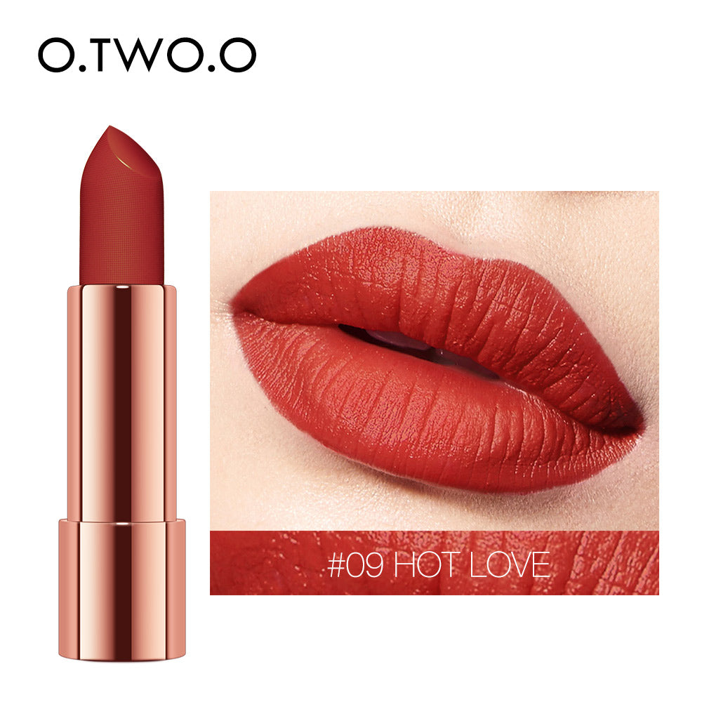 O.TWO.O Rouge Lipstick 12 Colors Semi-matte Moisturize Matte Waterproof Whit tube Lipstick
