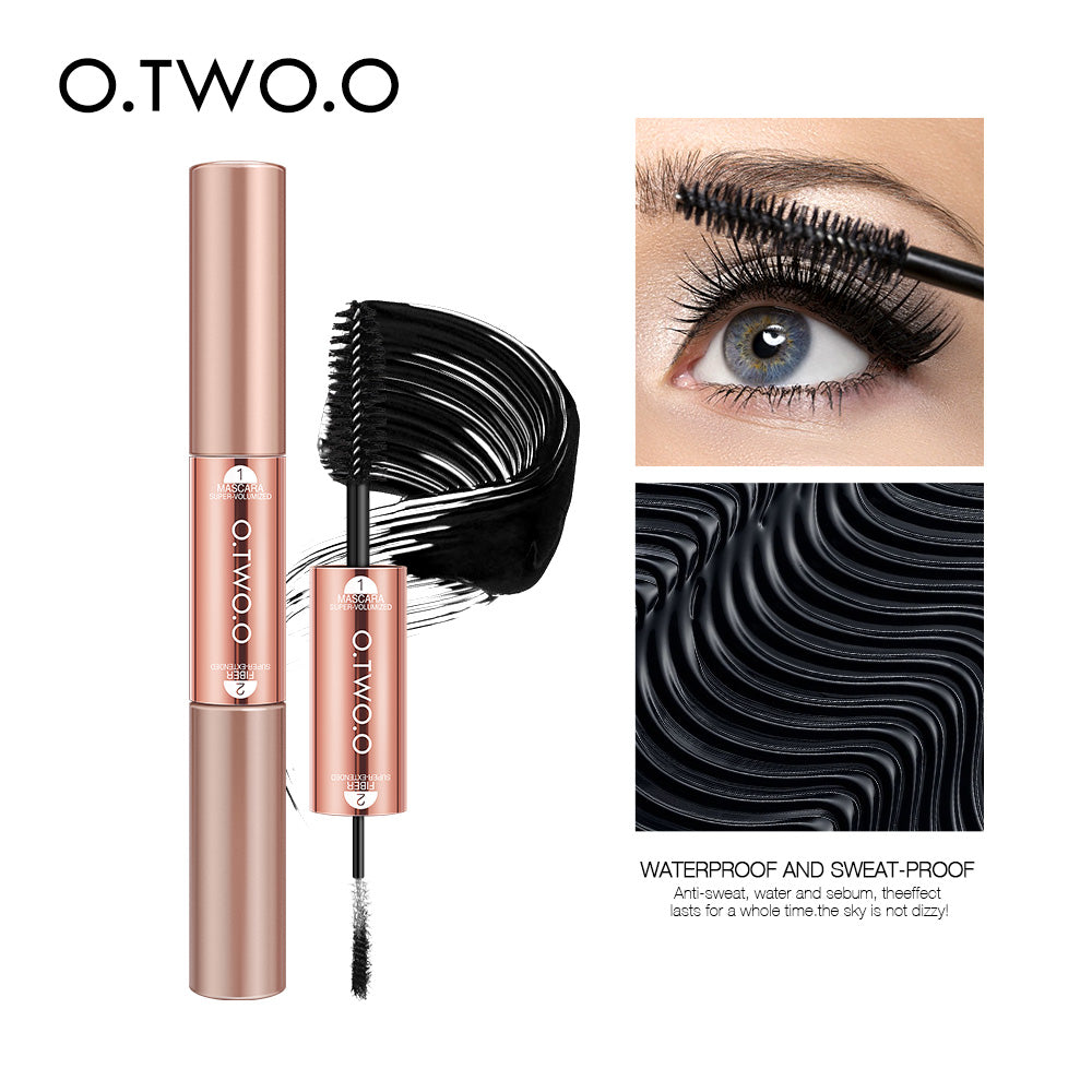 O.TWO.O Miracle Double Head 2 in 1 Mascara Waterproof Lengthening Eyelash Sweat Proof Easy Wearing Mascara