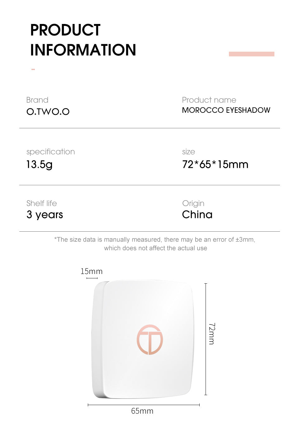 O.TWO.O Morocco series 4 color Eye Shadow Matte & Shimmer color