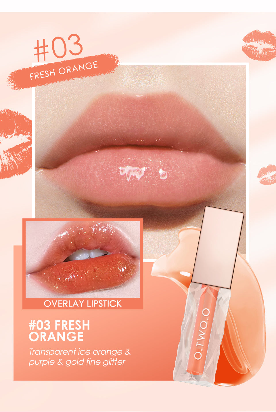 O.TWO.O New Arrival Clear Crystal Berry Lip Gross
