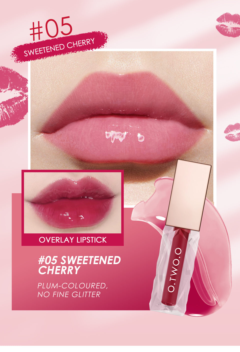 O.TWO.O New Arrival Clear Crystal Berry Lip Gross