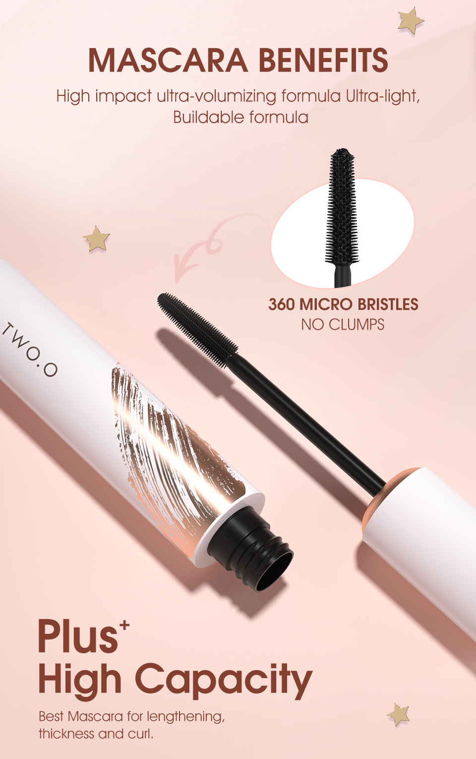 O.TWO.O New Arrival Lengthening Thickness Curl Black Mascara
