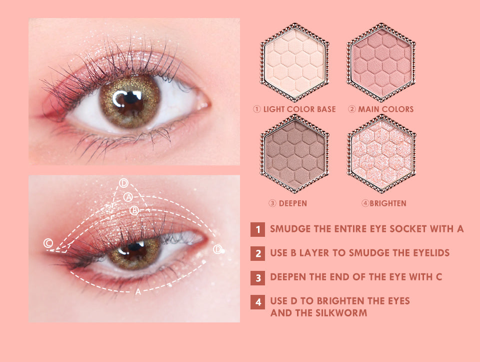 12 Colors Honeycomb Hexagonal Star Diamond Eye Shadow Palette