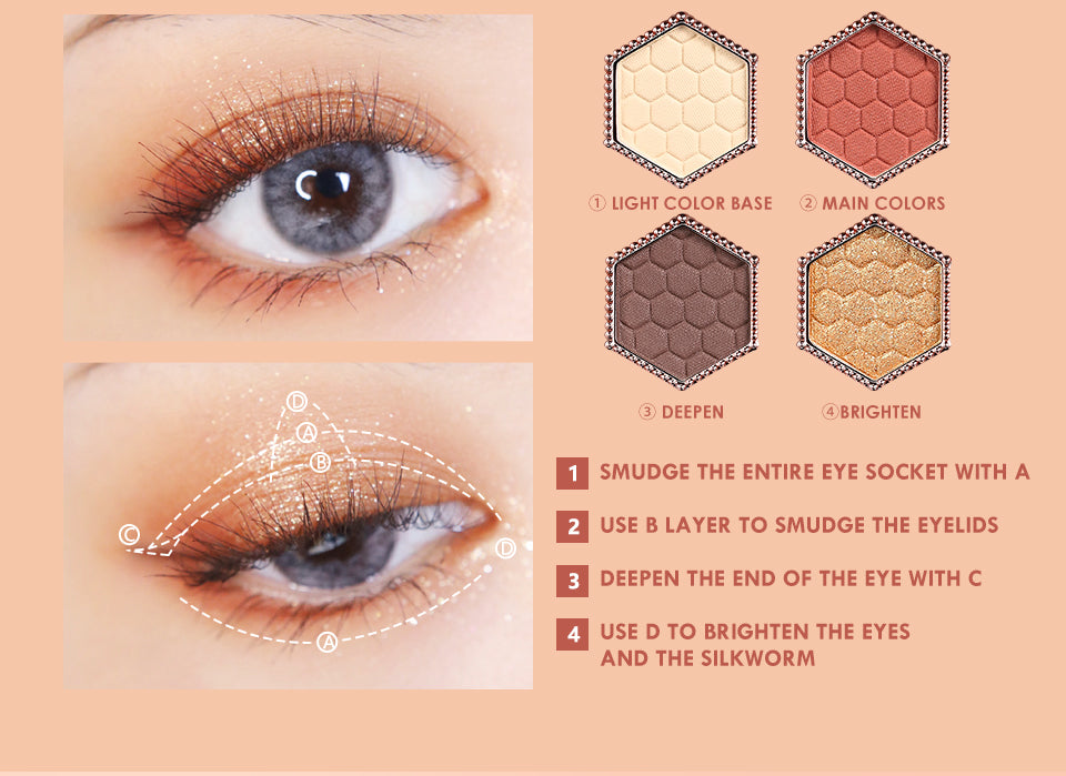 12 Colors Honeycomb Hexagonal Star Diamond Eye Shadow Palette