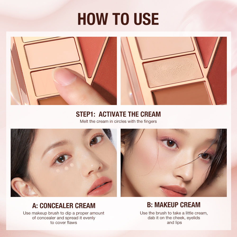 O.TWO.O New Makeup Pallete Of Concealer Contour Blush Cream