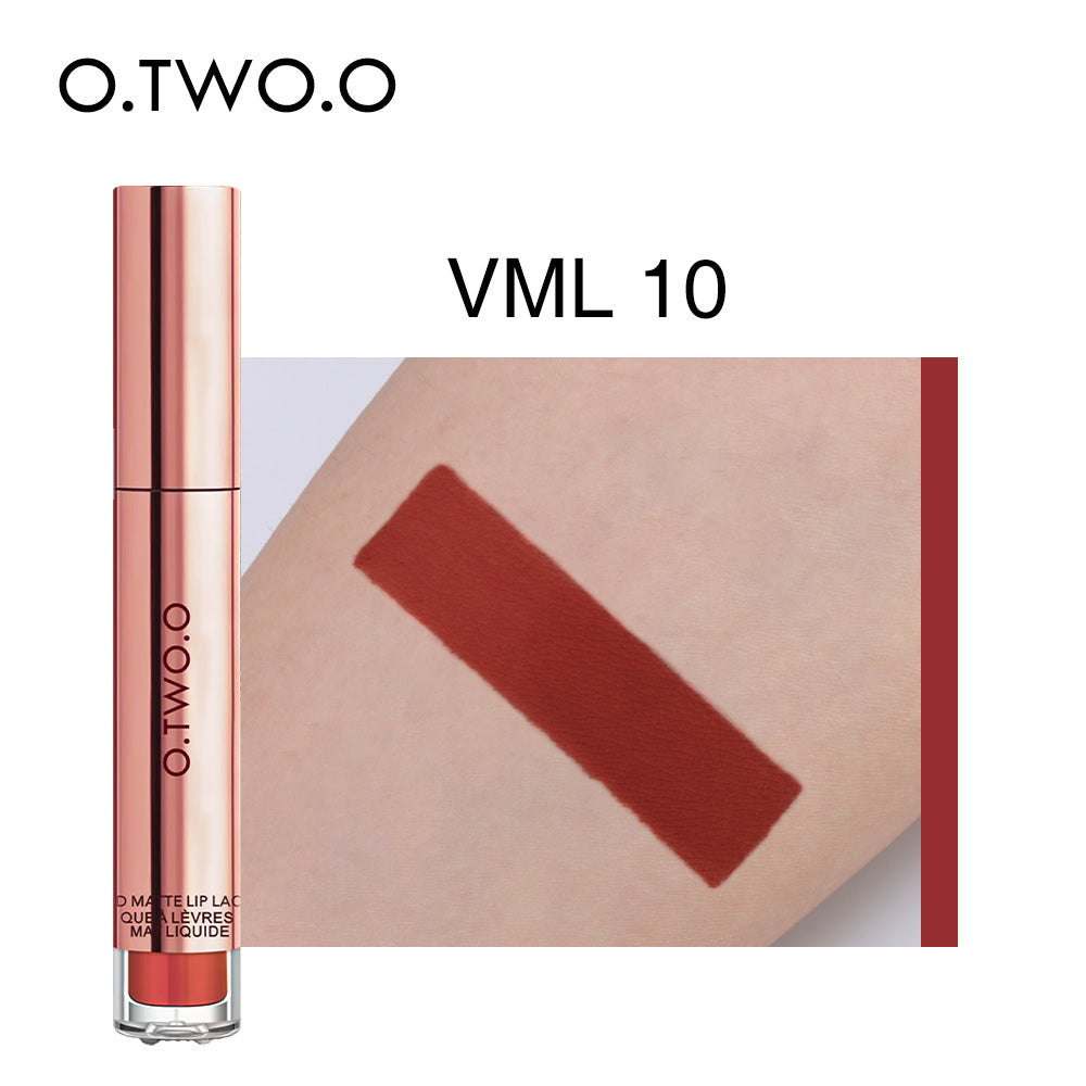 O.TWO.O High Pigment 12 Colors Matte Velvet Lip Gloss Cruelty Free Easy Wearing Nude Liquid Lipstick