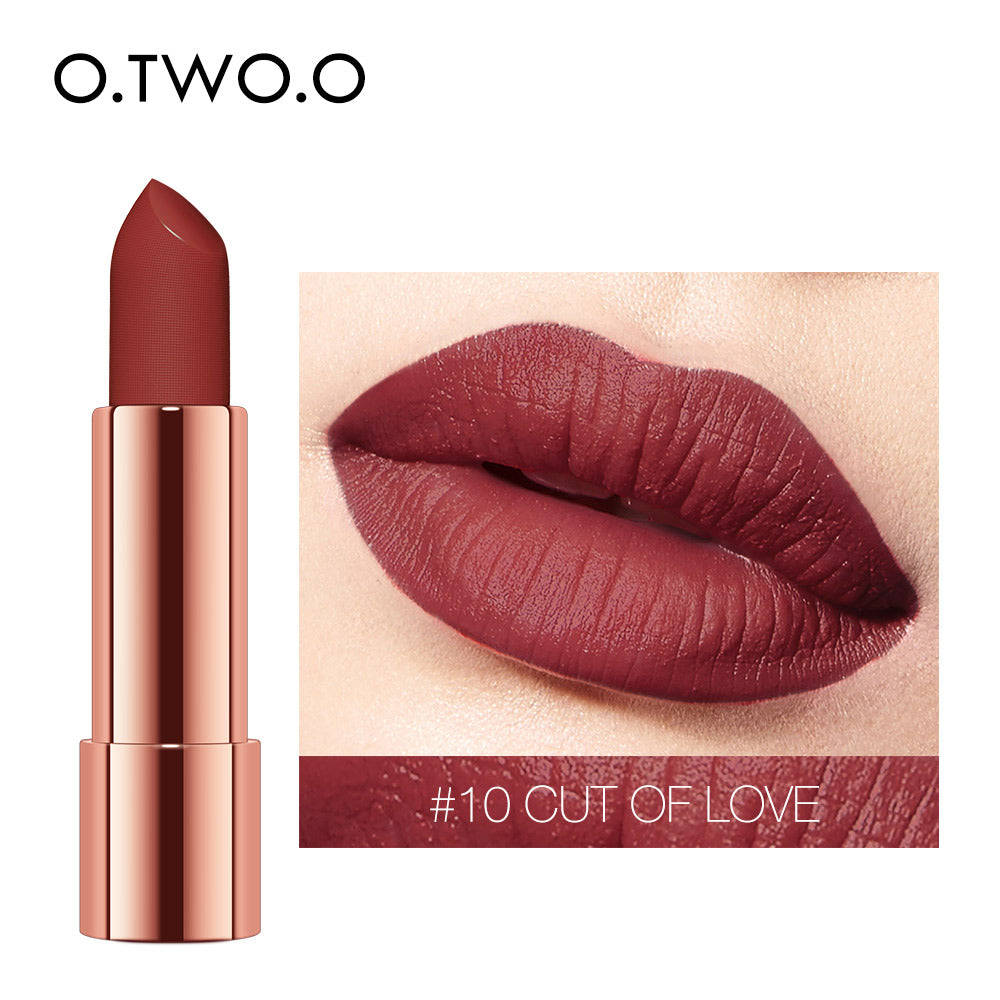 O.TWO.O Rouge Lipstick 12 Colors Semi-matte Moisturize Matte Waterproof Whit tube Lipstick