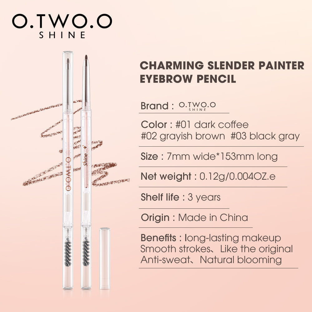 O.TWO.O SHINE Series 3 Colors Charming Slender Painter Eyebrow Pencil