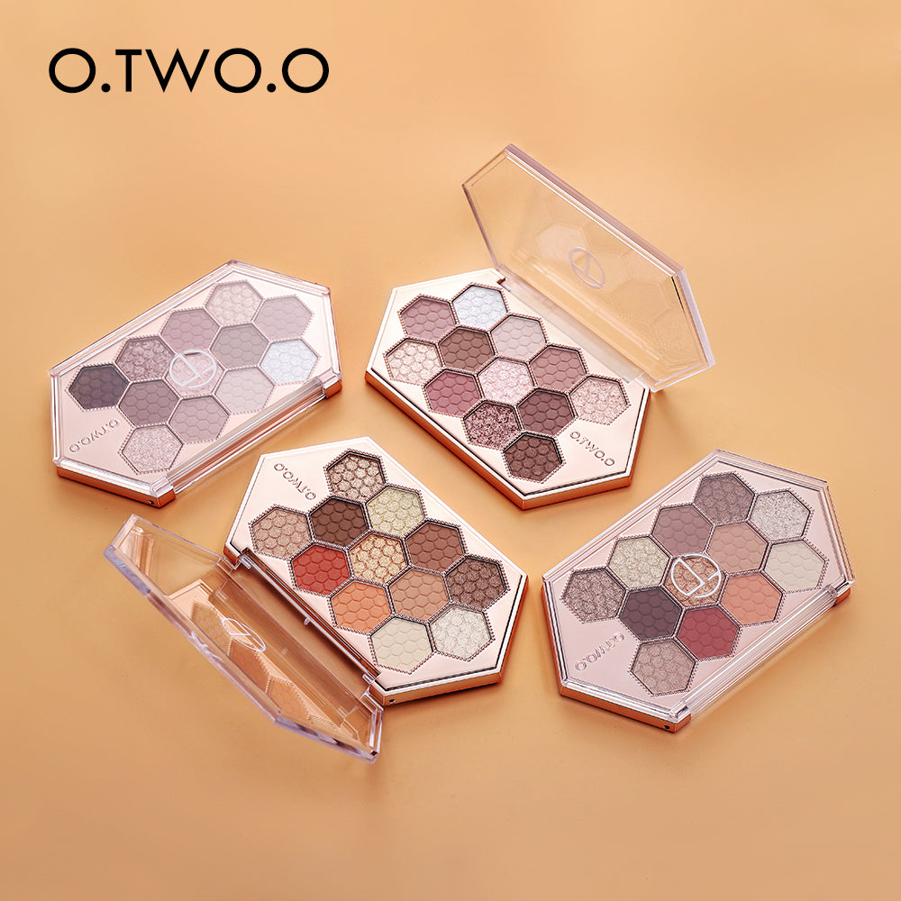 12 Colors Honeycomb Hexagonal Star Diamond Eye Shadow Palette