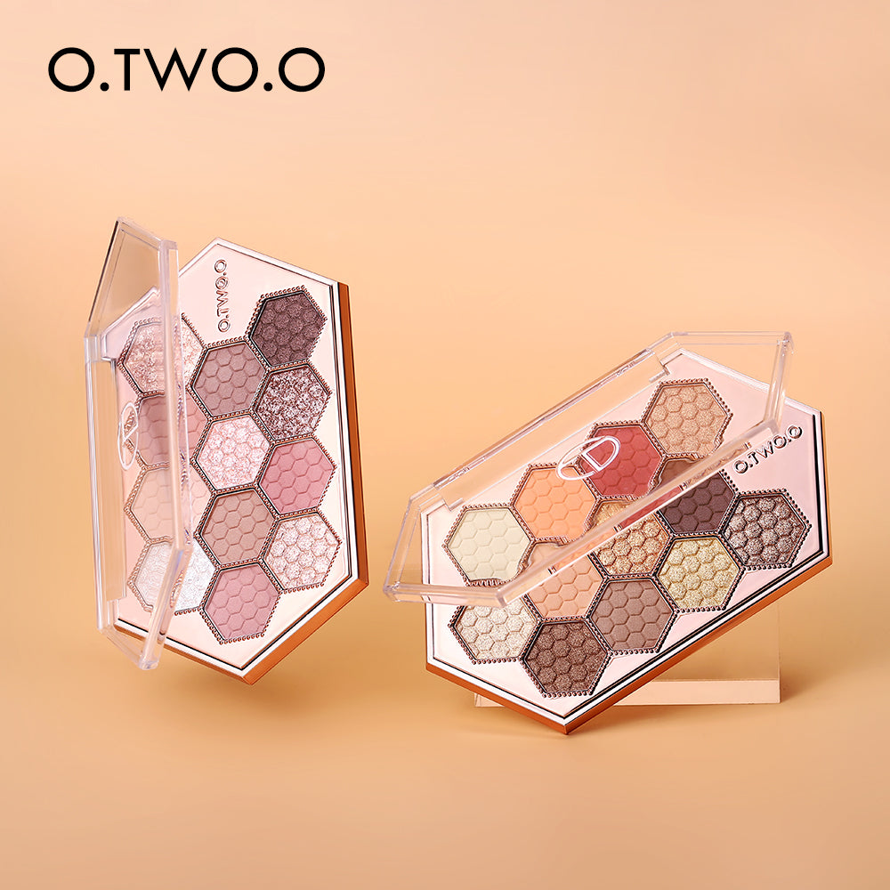12 Colors Honeycomb Hexagonal Star Diamond Eye Shadow Palette