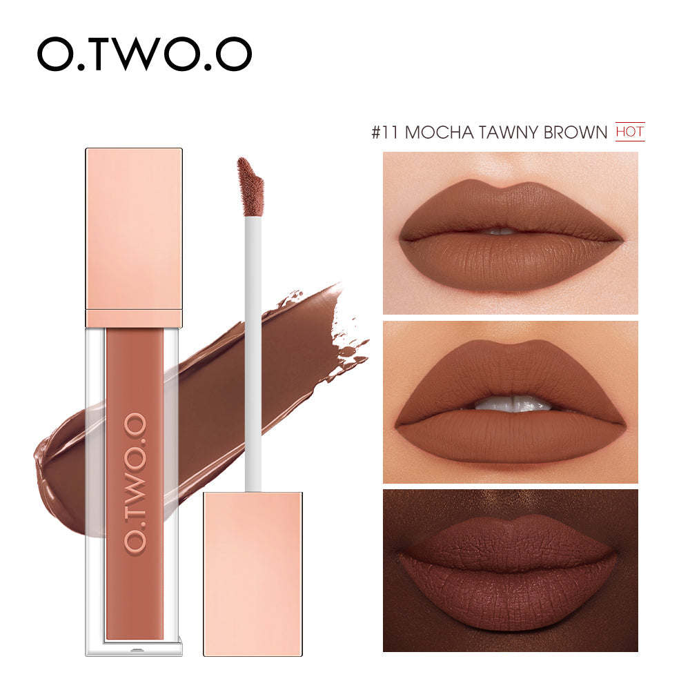 O.TWO.O New Arrival 12 Colors Matte and Strong Waterproof Lip Gloss