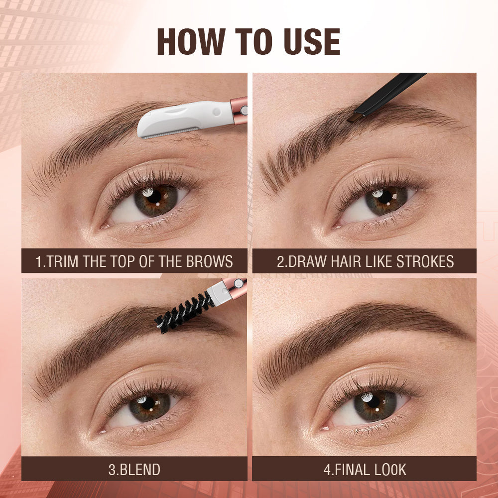 O.TWO.O 3 IN 1 Eyebrow Pen with Eyebrow scraper, brush, eyebrow pencil