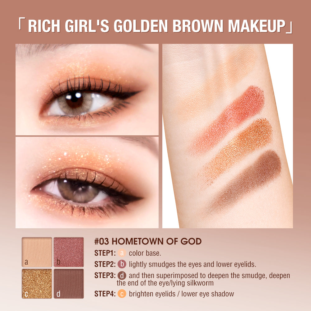 O.TWO.O 4 Colors Matt and Shining Powder Eye Shadow Pallete