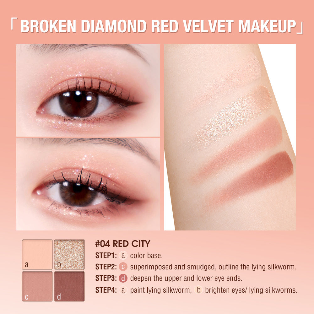 O.TWO.O 4 Colors Matt and Shining Powder Eye Shadow Pallete