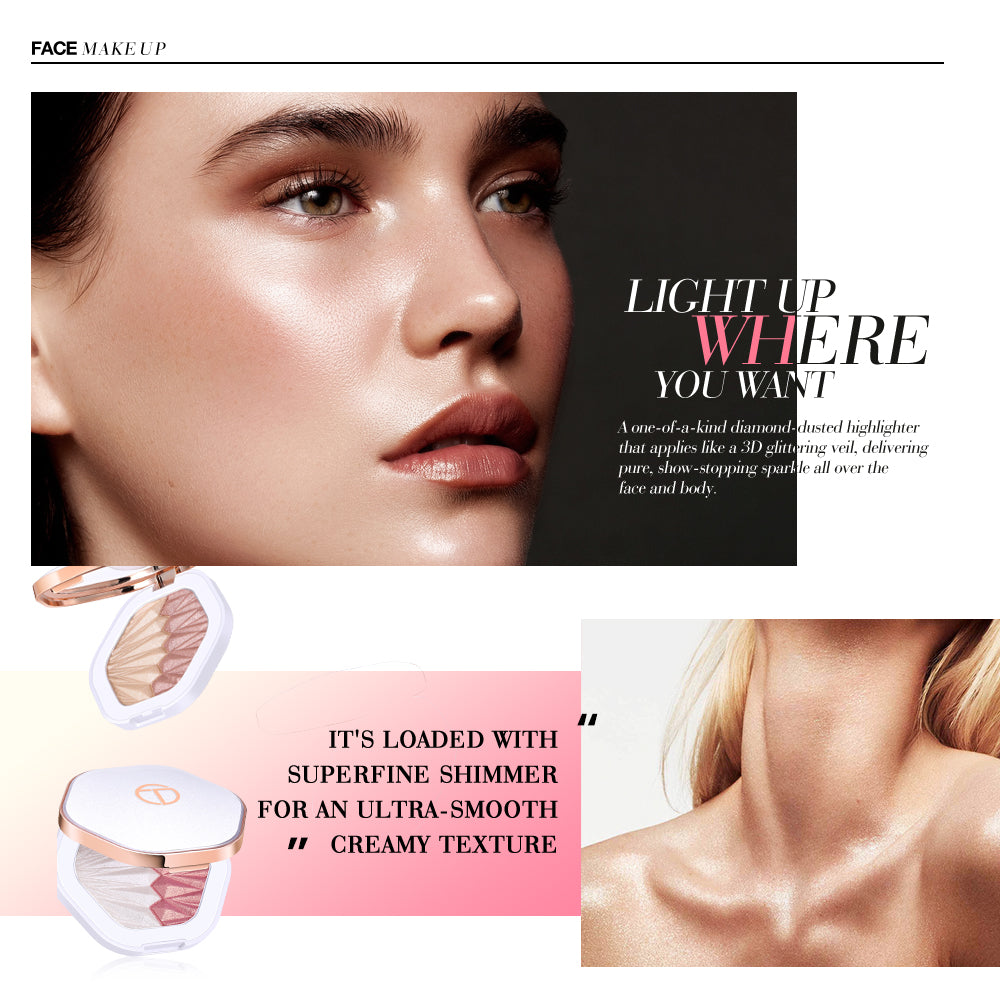 O.TWO. O Beauty Glowing Highlight Makeup High Quality Illuminating Pressed Powder