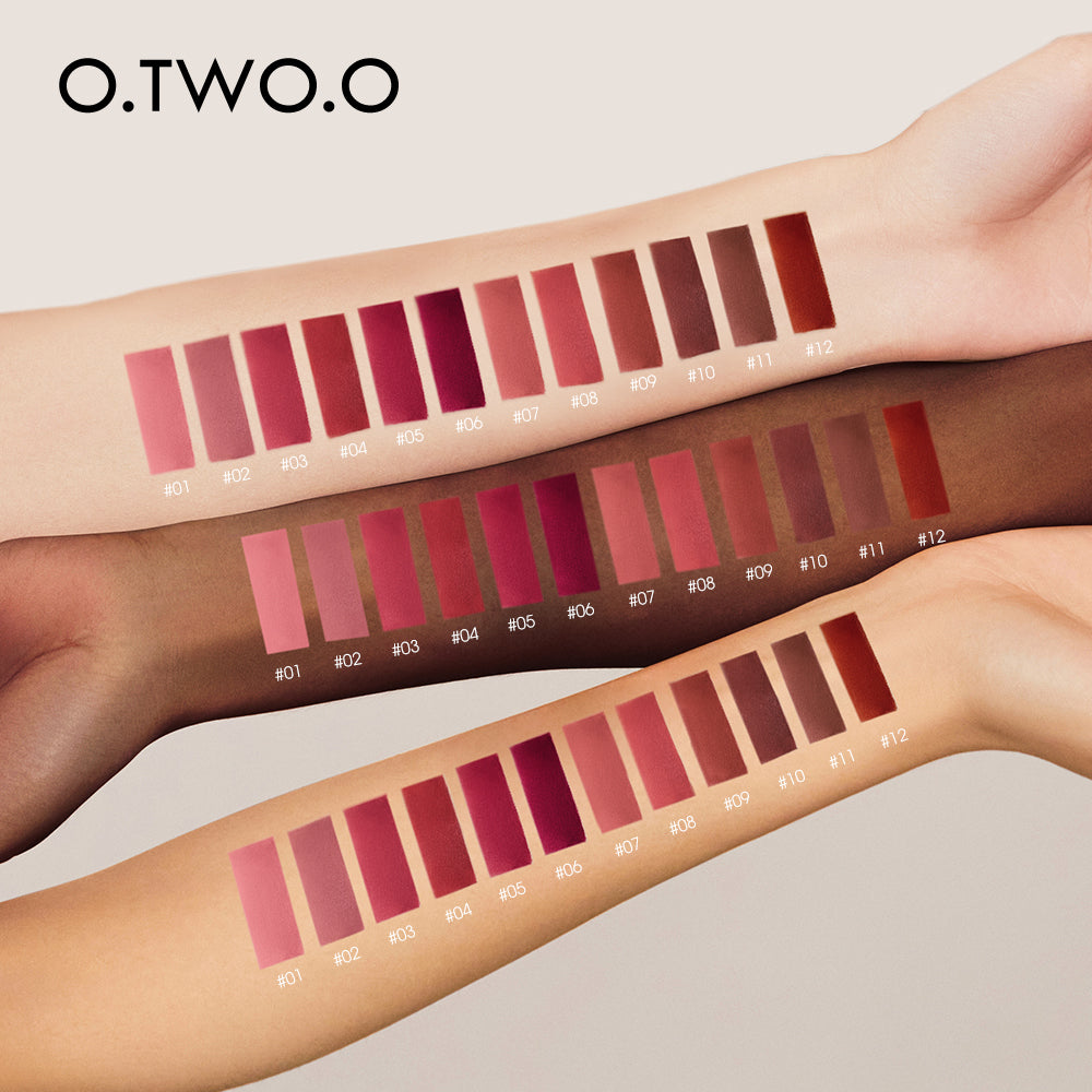 O.TWO.O New Arrival 12 Colors Matte and Strong Waterproof Lip Gloss