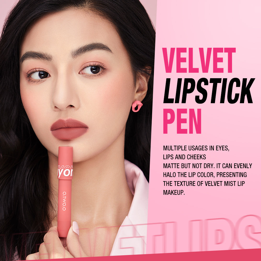 O.TWO.O New Arrival 6 Color Lipstick Pen Matt Finish  Lip Liner Pencil