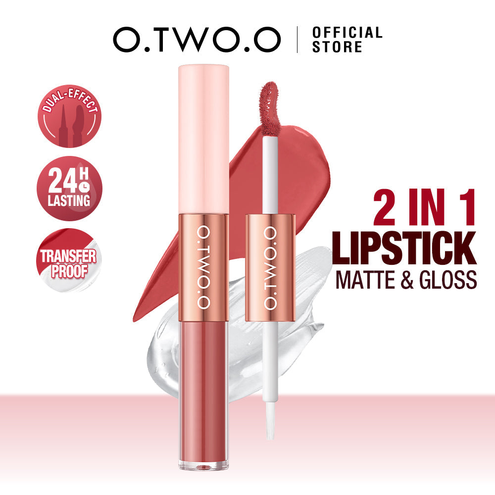 2 IN 1 Matte Long Wear Lip Gloss Clear Moisturizing Lip Oil Wholesale Supplier