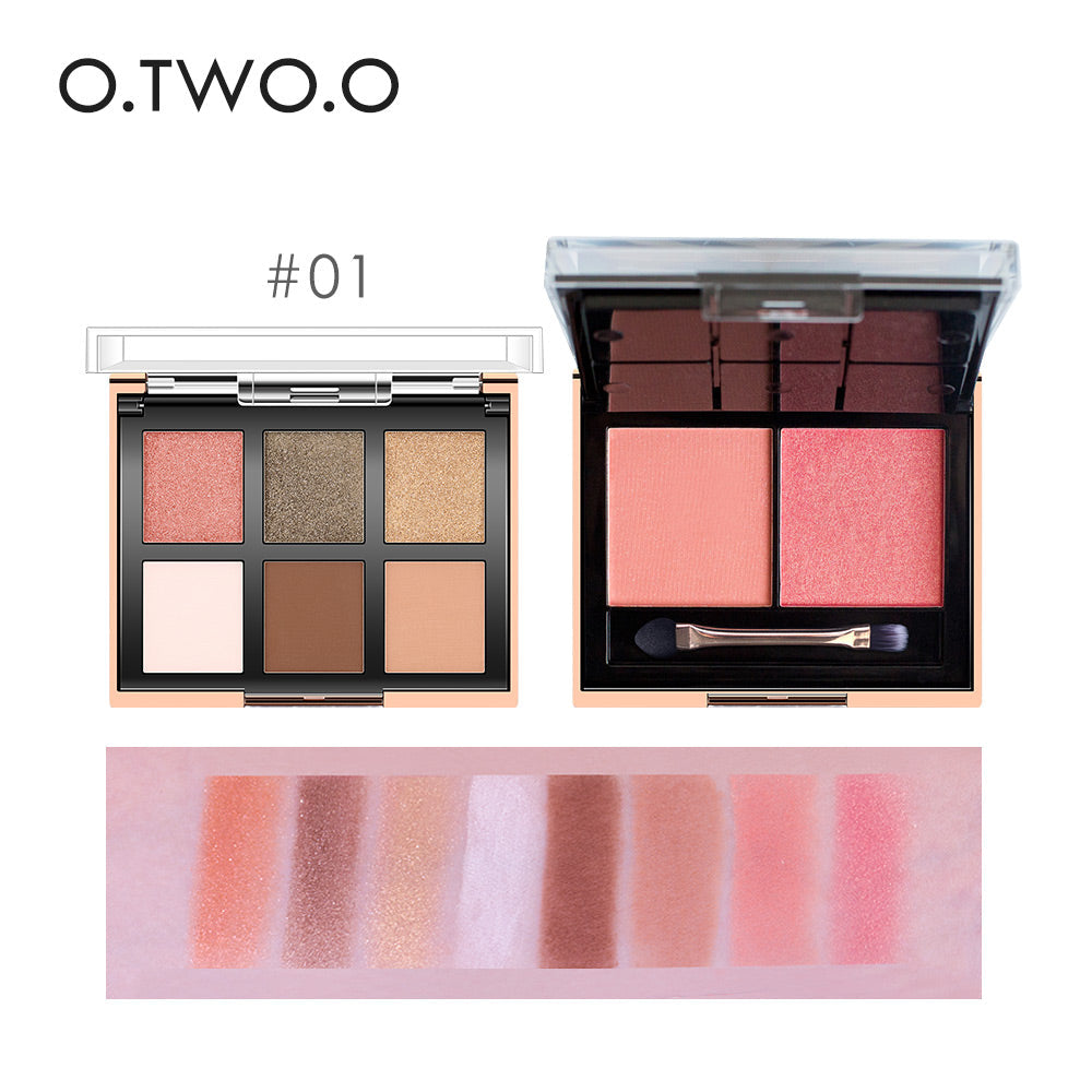 O.TWO.O Rich Color Shimmer Glitter Eyeshadow Blusher Highlight and Countour Palette