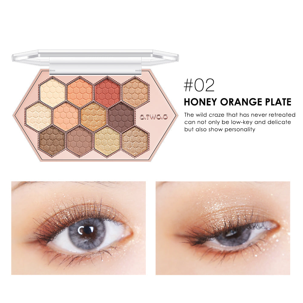 12 Colors Honeycomb Hexagonal Star Diamond Eye Shadow Palette