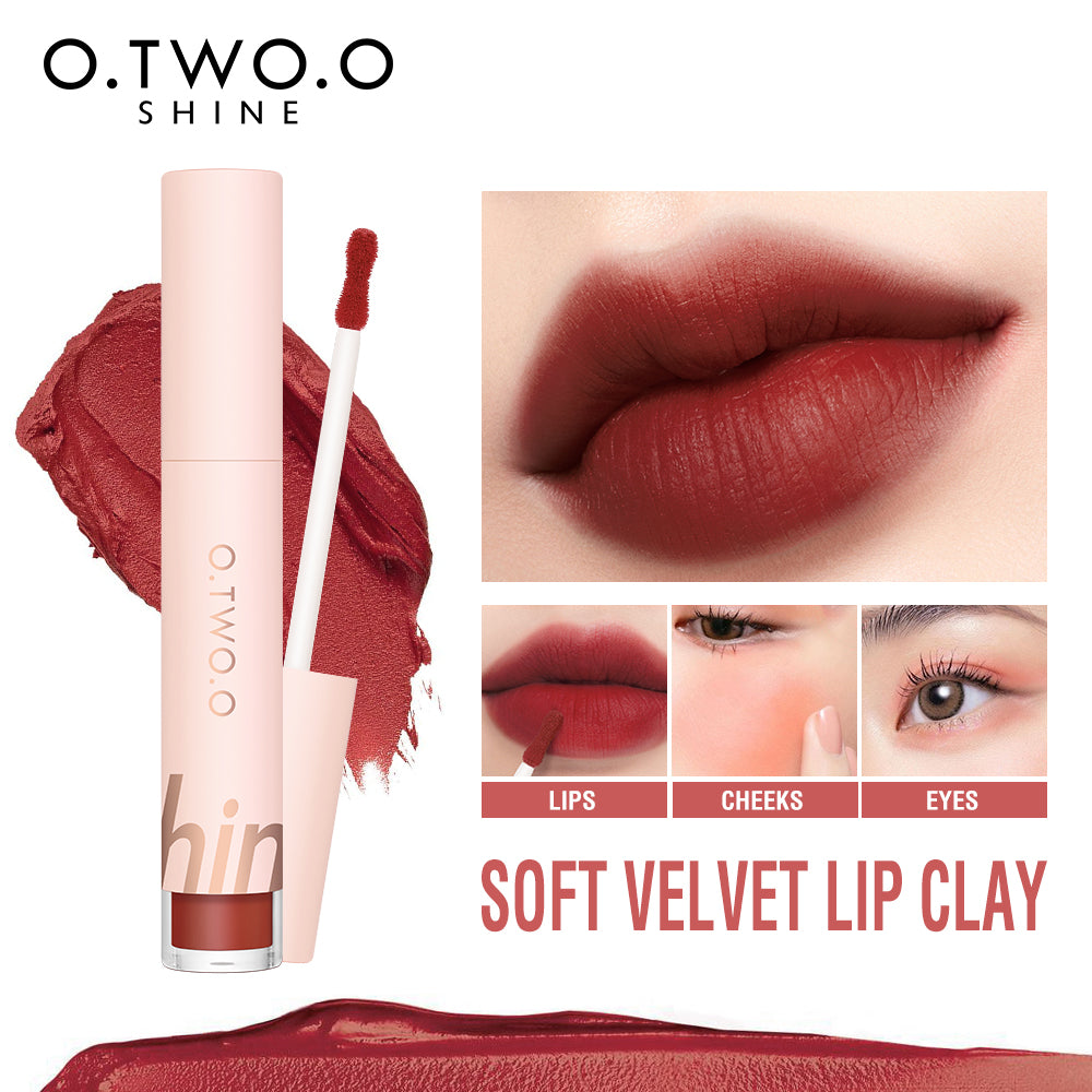 O.TWO.O SHINE Series 8 Colors Lip Mud Soft Velvet Matte lipstick