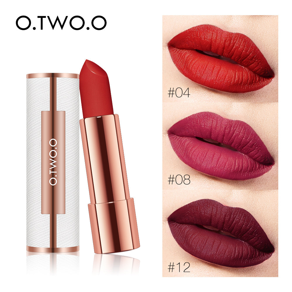 O.TWO.O Rouge Lipstick 12 Colors Semi-matte Moisturize Matte Waterproof Whit tube Lipstick